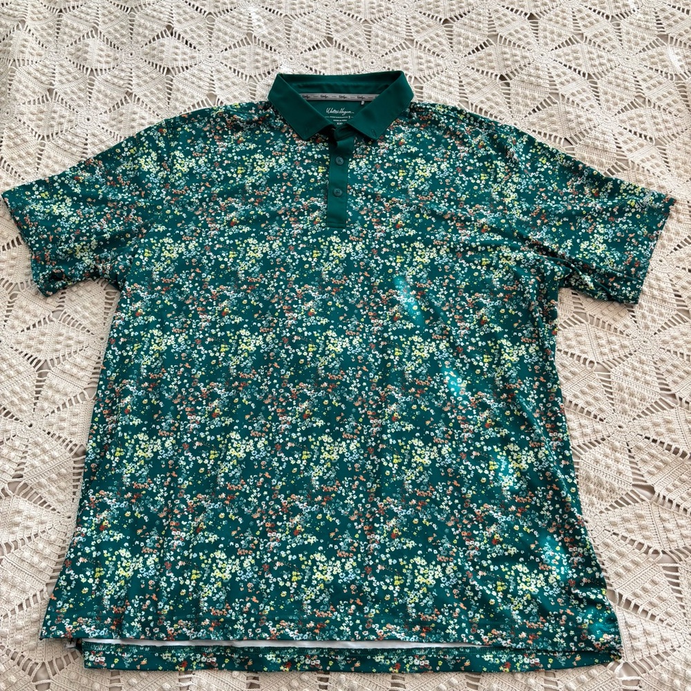 Walter Hagen Green Flower Golf Polo